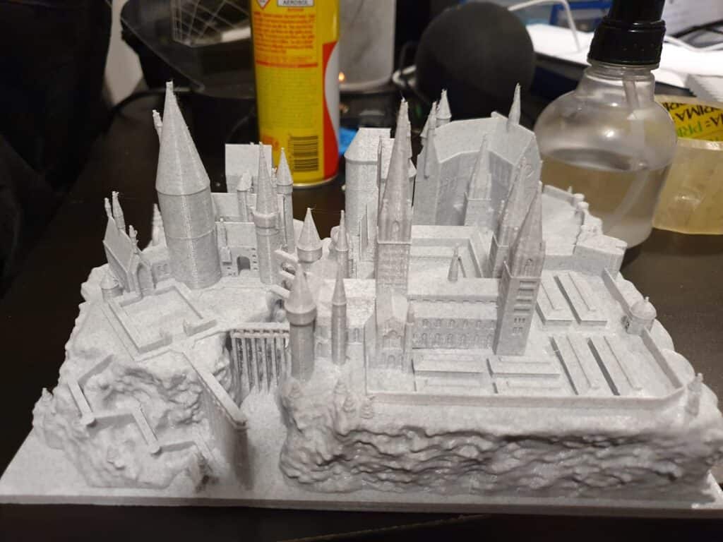 Detailed 3D-printed model of a fantasy castle.