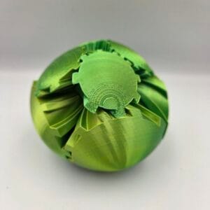 Green 75mm Gear Ball in its closed form